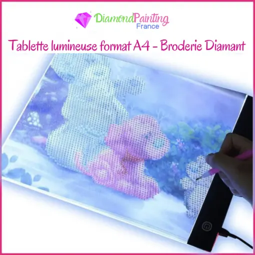 Tablette lumineuse format A4 - Broderie Diamant